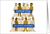 Supporting No Shave November Cartoon Men with Moustaches card