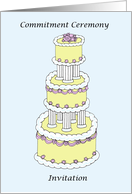 Commitment Ceremony Invitation Stylish Cake. card