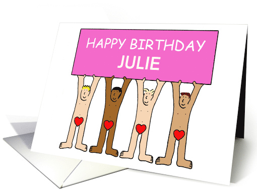 Cartoon Sexy Naked Men Happy Birthday to Personalize with... (1493234)
