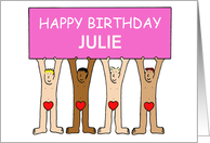 Cartoon Sexy Naked Men Happy Birthday to Personalize with Any Name card