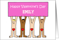 Cartoon Sexy Men Funny Valentine Message to Personalize Any Name card