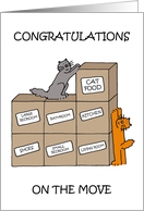 Congratulations on the Move to New Apartment Cute Cartoon Cats card