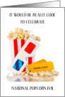 National Popcorn Day January 19th 3D Glasses Popcorn and Tickets card