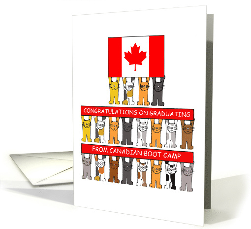 Graduation from Canadian Boot Camp Congratulations Cartoon Cats card