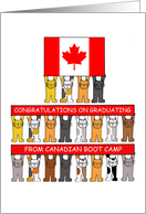 Graduation from Canadian Boot Camp Congratulations Cartoon Cats card