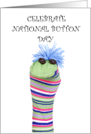 National Button Day November 16th Sock Puppet with Button Eyes card