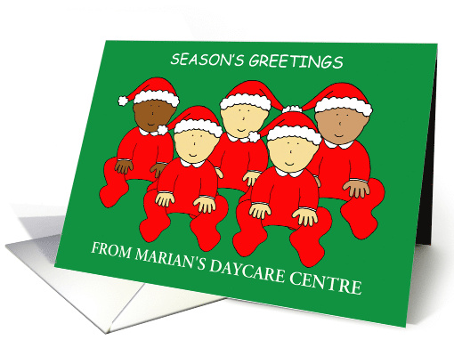 Happy Christmas From Daycare Center to Customize Any Name card