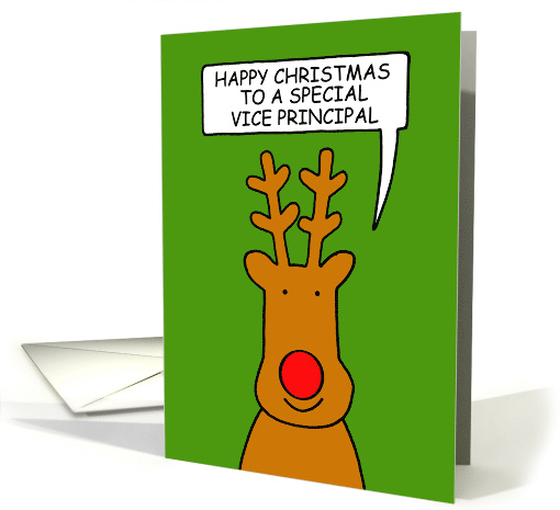 Happy Christmas Vice Principal Cute Cartoon Reindeer card (1504328)