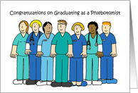 Phlebotomist Graduate Congratulations Cartoon Group in Scubs card