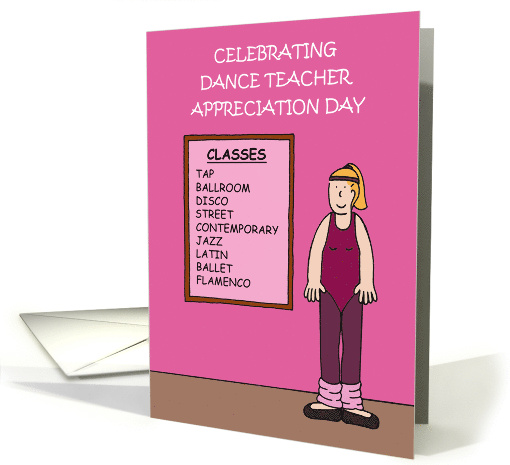 Dance Teacher Appreciation Day March 1st Cute Cartoon card (1505030)