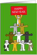 Happy New Year from the Cats Cartoon Humor card