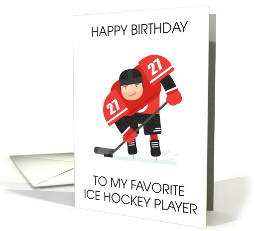 Ice Hockey Player Happy Birthday Cartoon Skater on Ice card (1508460)
