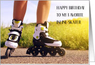 Inline skater Happy Birthday Skater in the Countryside card