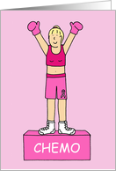 Chemotherapy Pink Ribbon Cancer Support for Her Strength Cartoon card