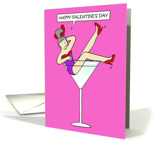 Valentine for Red Hat Lady Fun Woman in Cocktail Glass card (1513206)