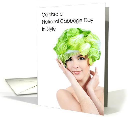National Cabbage Day February 17th Funny Cabbage Hat card (1514050)