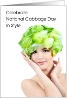 National Cabbage Day February 17th Funny Cabbage Hat card