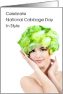 National Cabbage Day February 17th Funny Cabbage Hat card
