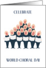 World Choral Day December Cartoon Choir Singing Illustration card