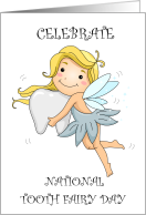 National Tooth Fairy Day February 28th Pretty Fairy with Tooth card