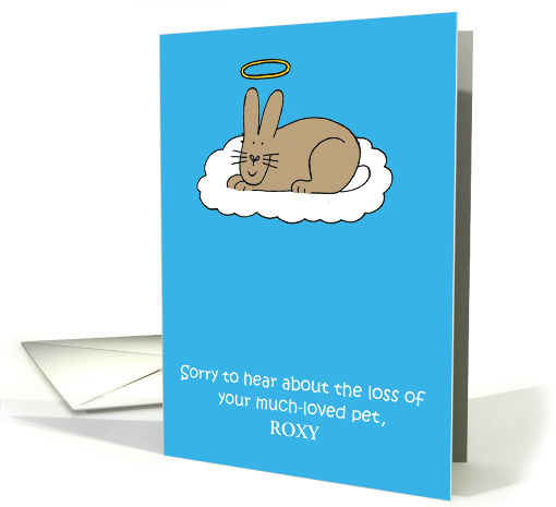 Sympathy On Loss of Pet Rabbit to Personalize with Any Name card