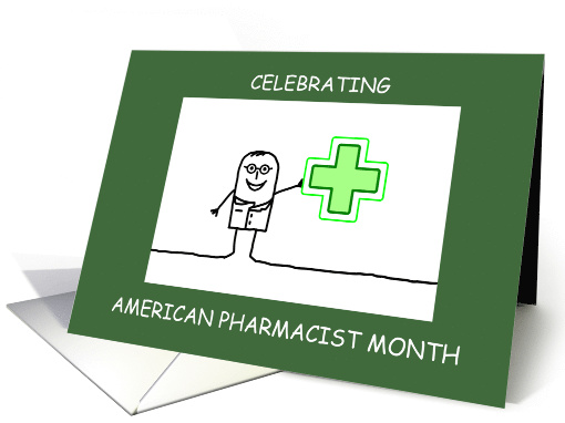 American Pharmacist Month October Cartoon Pharmacist card (1517730)