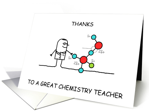Thanks to Chemistry Teacher Cartoon Scientist with Molecules card