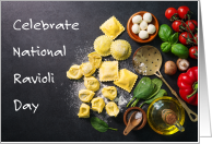 National Ravioli Day March 20th Ravioli and Cooking Ingredients card