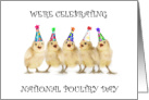 National Poultry Day March 19th Chicks in Party Hats card