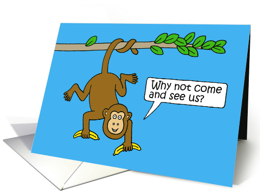 National Visit the Zoo Day December 27th Cute Cartoon Monkeys card