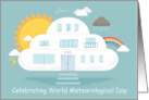 World Meteorological Day March 23rd Illustration of Weather Station card