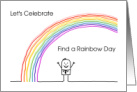 Find a Rainbow Day April 3rd Cartoon Joyful Person Celebrating card