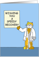 Speedy Recovery from Glaucoma Surgery Cartoon Cat with Eye Chart card