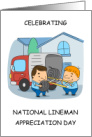 National Lineman Appreciation Day April 18th Lineman Cartoon card