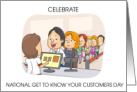 National Get to Know Your Customers Day Cartoon Customers In Line card