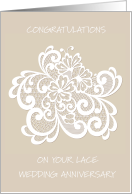 Lace Wedding Anniversary Congratulations 13 Years Romance card