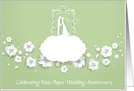 Celebrating Your Paper 1st Wedding Anniversary Romantic Paper Cutting card