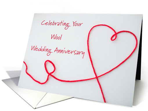 7th Wedding Anniversary Congratulations Red Wool Heart card (1522318)
