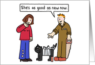 Vet Thank You Cartoon Bandaged Cat Humor card