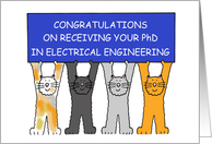 Congratulations on Receiving Phd in Electrical Engineering Cute Cats card