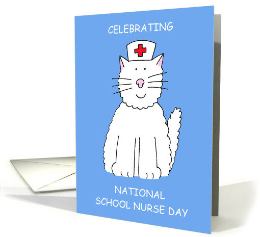National School Nurse Day May Cartoon Cat in Nurses Hat card (1524900)