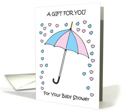 Gender Reveal Baby Shower Congratulations Umbrella and Confetti card