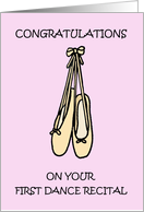 Congratulations on Your First Dance Recital Ballet Pumps card