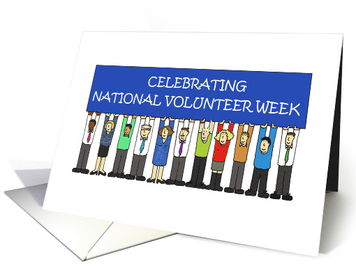 National Volunteer Week April Cartoon Group of People card (1528114)