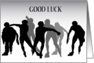 Roller Derby Competition, Good Luck, Silhouettes of Racers. card