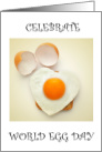 World Egg Day October Romantic Heart Shaped Egg on Toast card