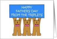 Happy Father’s Day From Triplet Girls Cute Cartoon Bears card