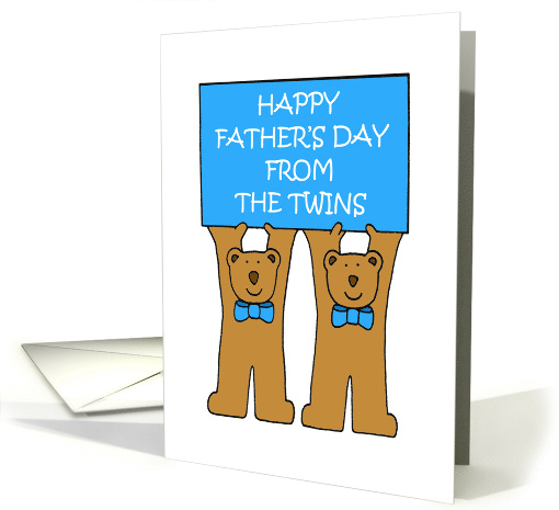 Happy Father's Day from Twin Boys Cute Cartoon Bears card (1529064)