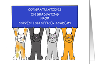 Correction Officer Academy Graduate Congratulations Cartoon Cats card