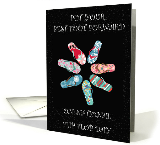 National Flip Flop Day June Multi Colored Flip Flops card (1530120)